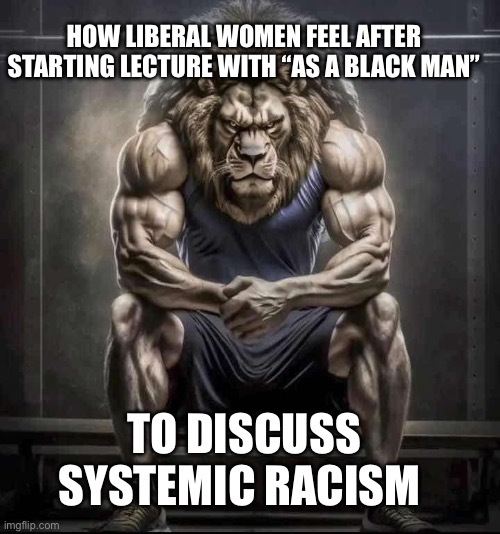 White savior complex | How Liberal women feel after starting lecture with “as a black man”; To discuss systemic racism | image tagged in lol,funny | made w/ Imgflip meme maker