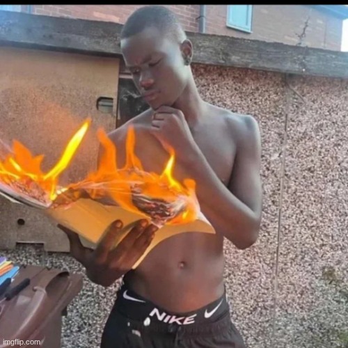 Book on fire | image tagged in book on fire | made w/ Imgflip meme maker