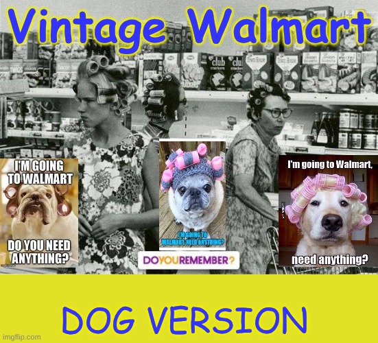 Vintage Walmart | Vintage Walmart; Dog Version | image tagged in dog memes | made w/ Imgflip meme maker
