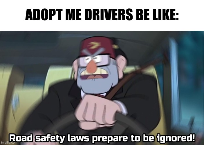 road safety laws prepare to be ignored | Adopt me Drivers be like: | image tagged in road safety laws prepare to be ignored | made w/ Imgflip meme maker