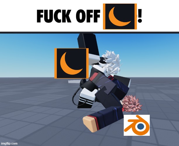FUCK OFF MOON | image tagged in roblox | made w/ Imgflip meme maker