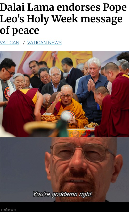 Interfaith Dialogue Initiated | image tagged in dank,christian,memes,r/dankchristianmemes,buddhism,pope | made w/ Imgflip meme maker