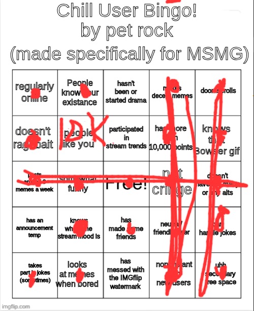 lol | image tagged in chill bingo by your local petrock | made w/ Imgflip meme maker
