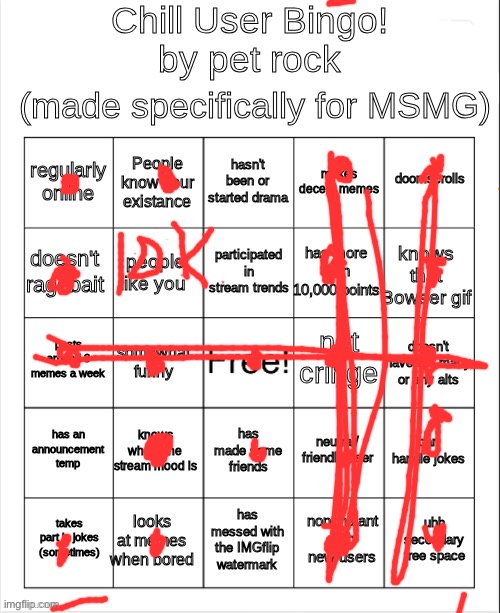 lol | image tagged in chill bingo by your local petrock | made w/ Imgflip meme maker