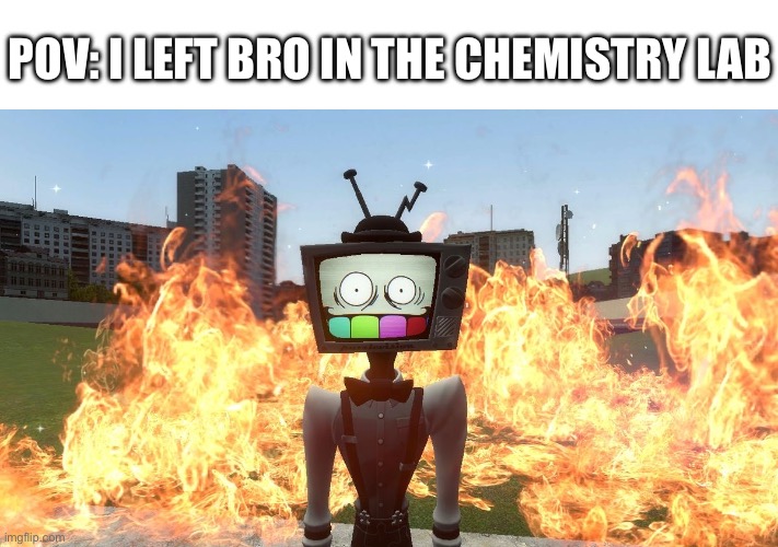 puzzles explosion | POV: I left bro in the chemistry lab | image tagged in smg4,funny meme | made w/ Imgflip meme maker