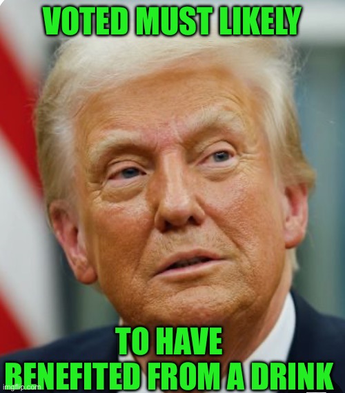 Voted must likely; To have benefited from a drink | made w/ Imgflip meme maker