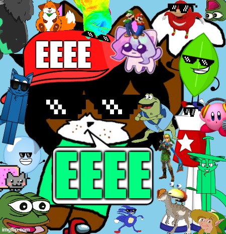 EEEE | EEEE; EEEE | image tagged in make america great again shoulder victoria version 2,memes,victoria,cat,hat | made w/ Imgflip meme maker