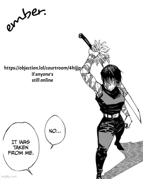 Maki Zenin. | https://objection.lol/courtroom/4hijjp
if anyone's still online | image tagged in maki zenin | made w/ Imgflip meme maker