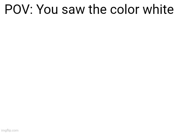 POV: You saw the color white | image tagged in memes,white | made w/ Imgflip meme maker