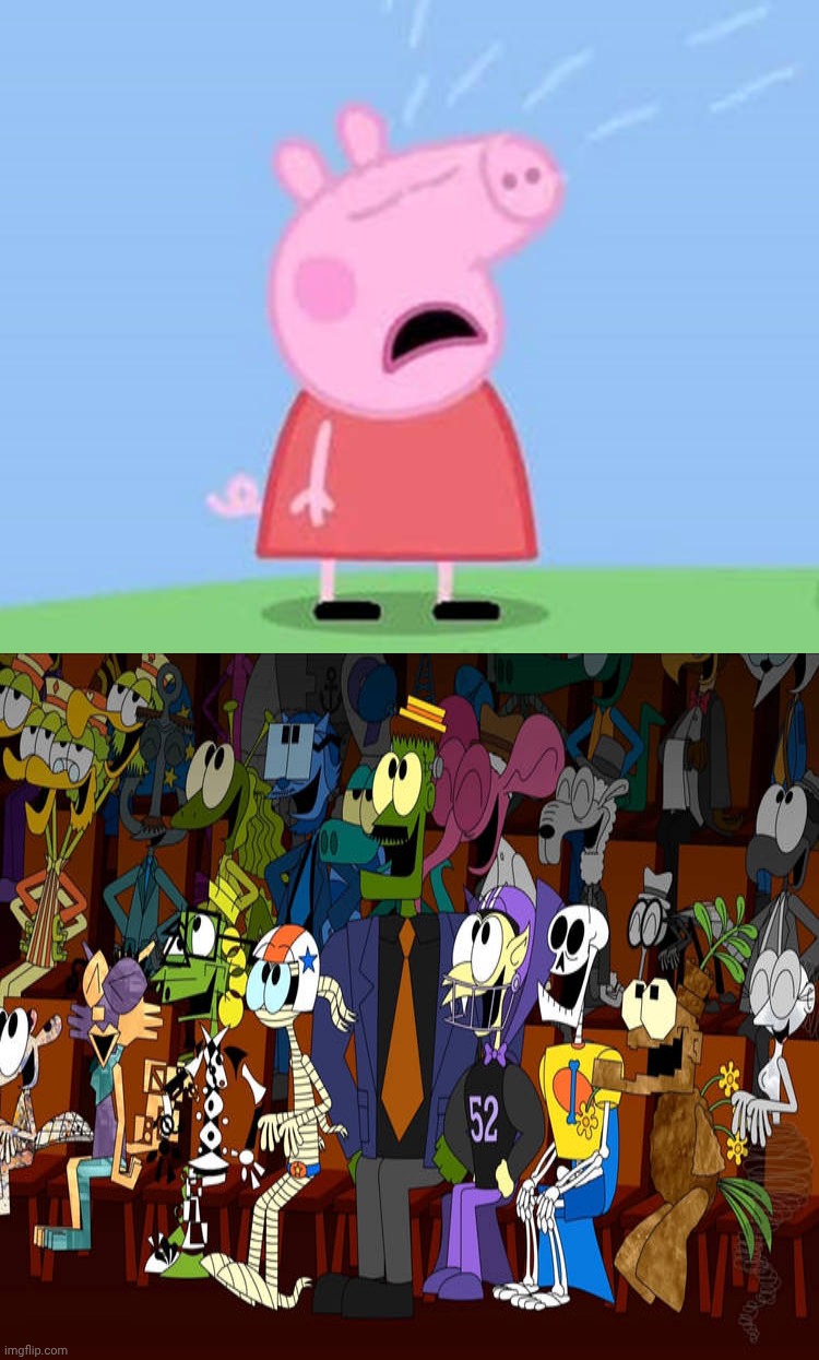 Cartoon Characters laughs At Peppa Pig Crying? | image tagged in who's laughing at peppa pig crying,deviantart,peppa pig,youtube,deviantart week,deviantart week 2 | made w/ Imgflip meme maker