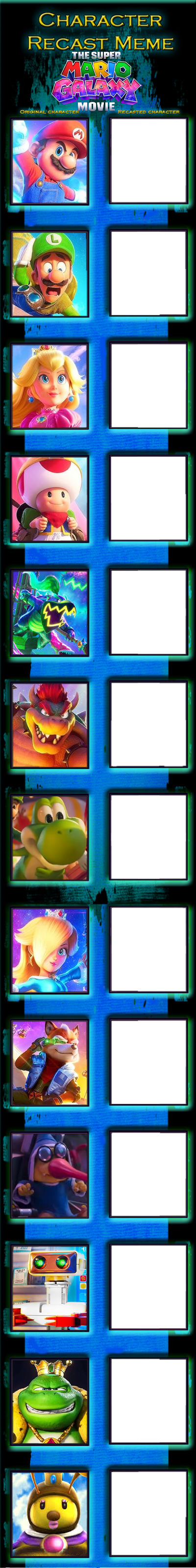 Super Mario Galaxy Movie Recast Meme Blank Meme Template