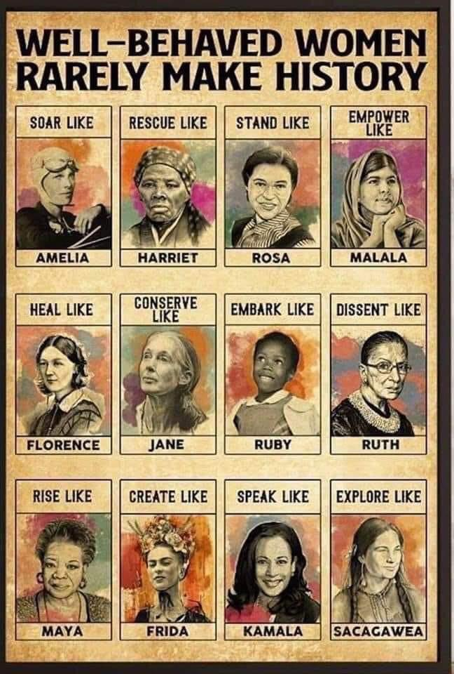 Well Behaved Women rarely make history Blank Meme Template