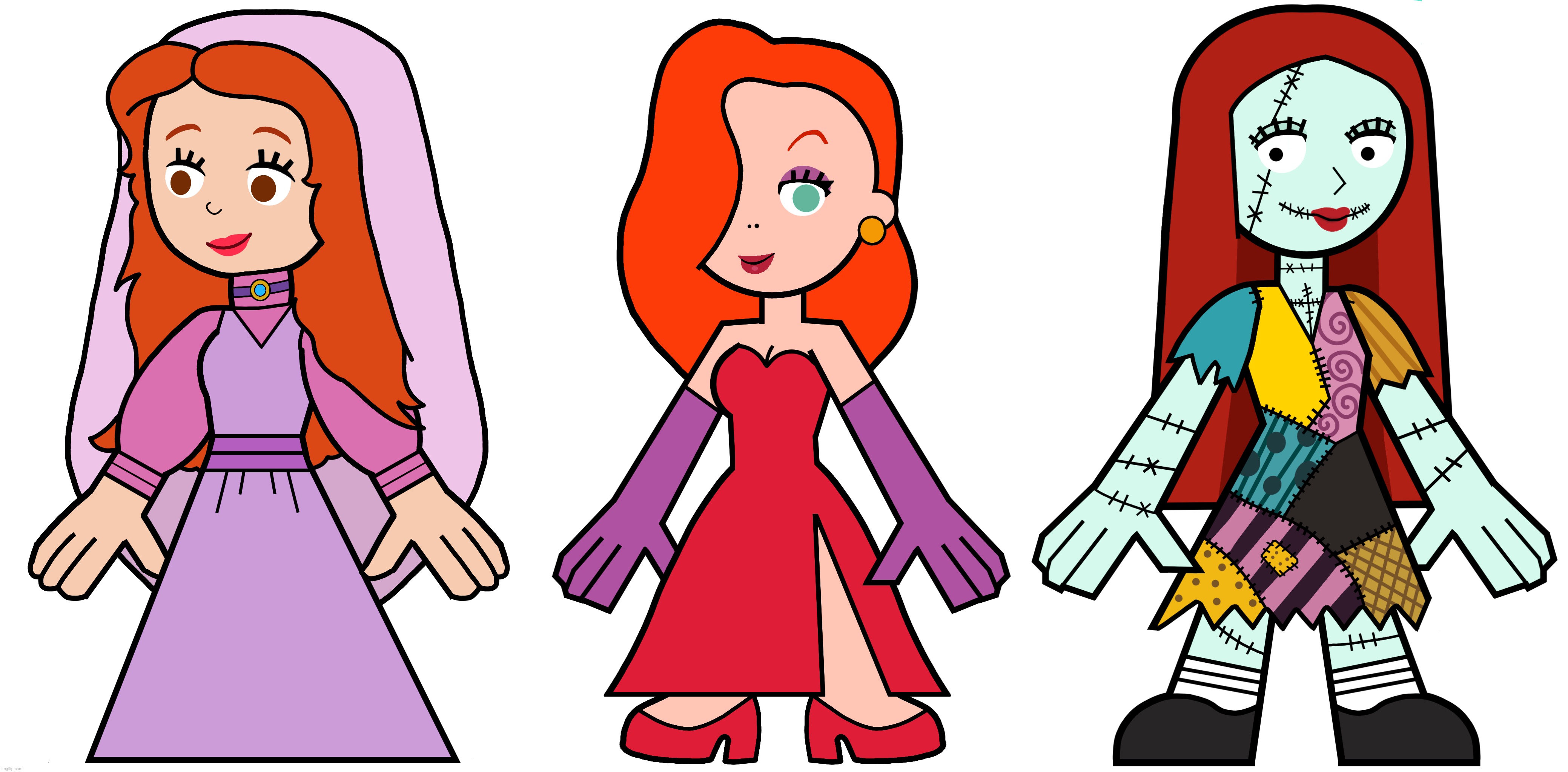 Maid Marian Jessica and Sally in Hero 108 Style | image tagged in redheads,redhead,hero 108,disney,disney heroines,heroines | made w/ Imgflip meme maker