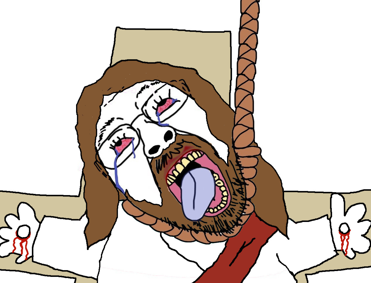 Wojak suicide (Jesus Christ) Blank Meme Template