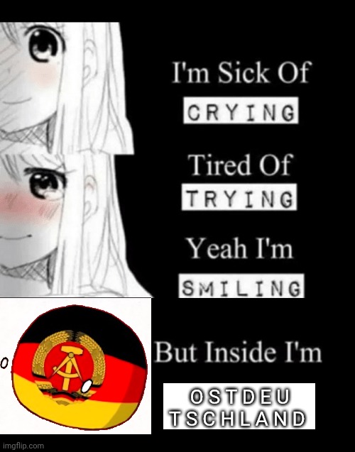 I'm Sick Of Crying | O S T D E U T S C H L A N D | image tagged in i'm sick of crying | made w/ Imgflip meme maker