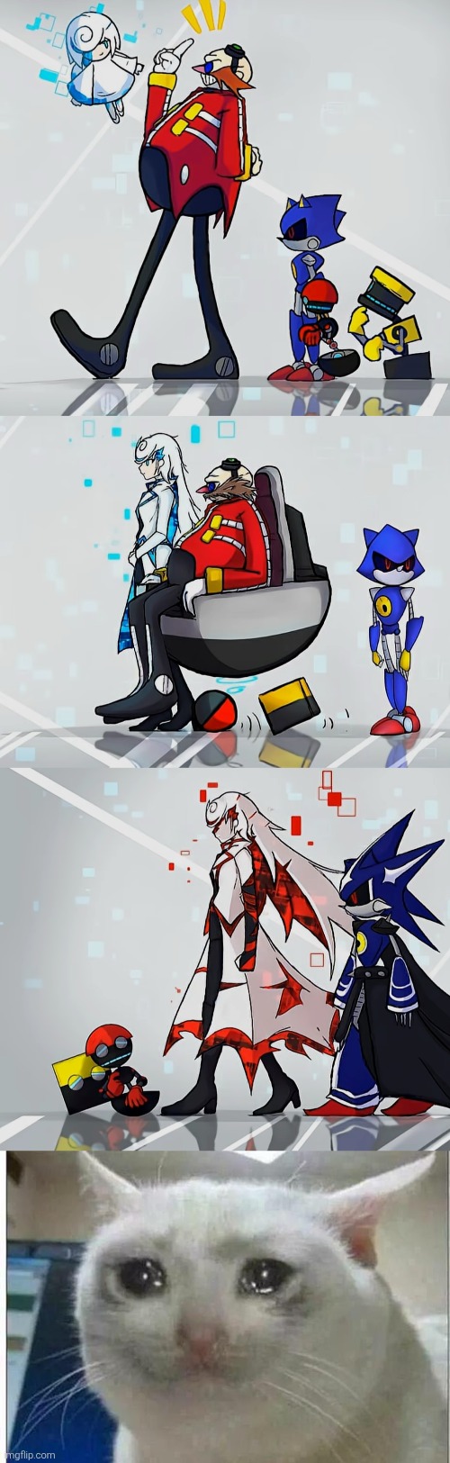Even though they're the bad guy, this is still sad. | image tagged in crying cat,sad,dr eggman | made w/ Imgflip meme maker