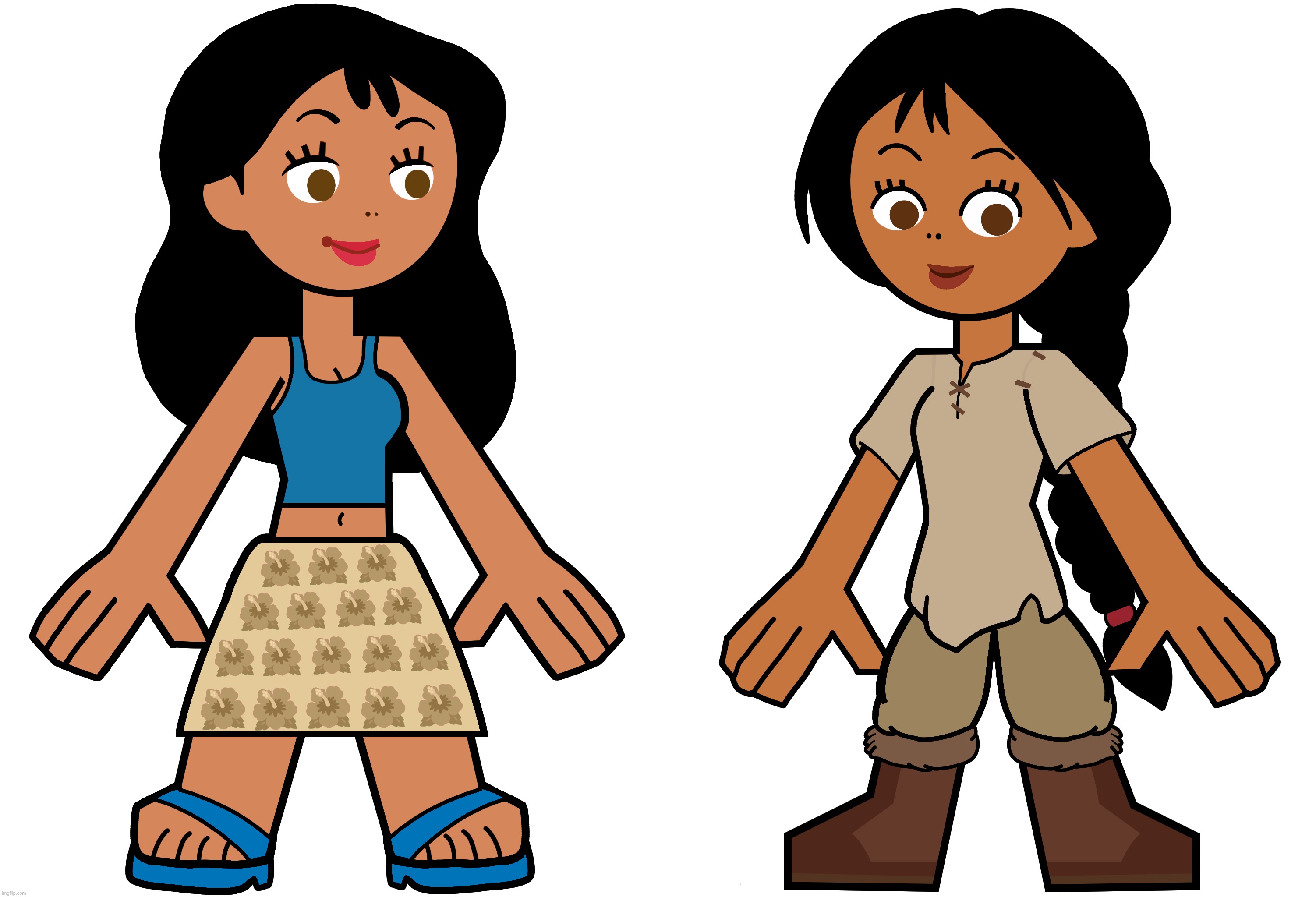 Nani and Nita in Hero 108 Style | image tagged in hero 108,lilo and stitch,brother bear,brother bear 2,disney,native hawaiian | made w/ Imgflip meme maker