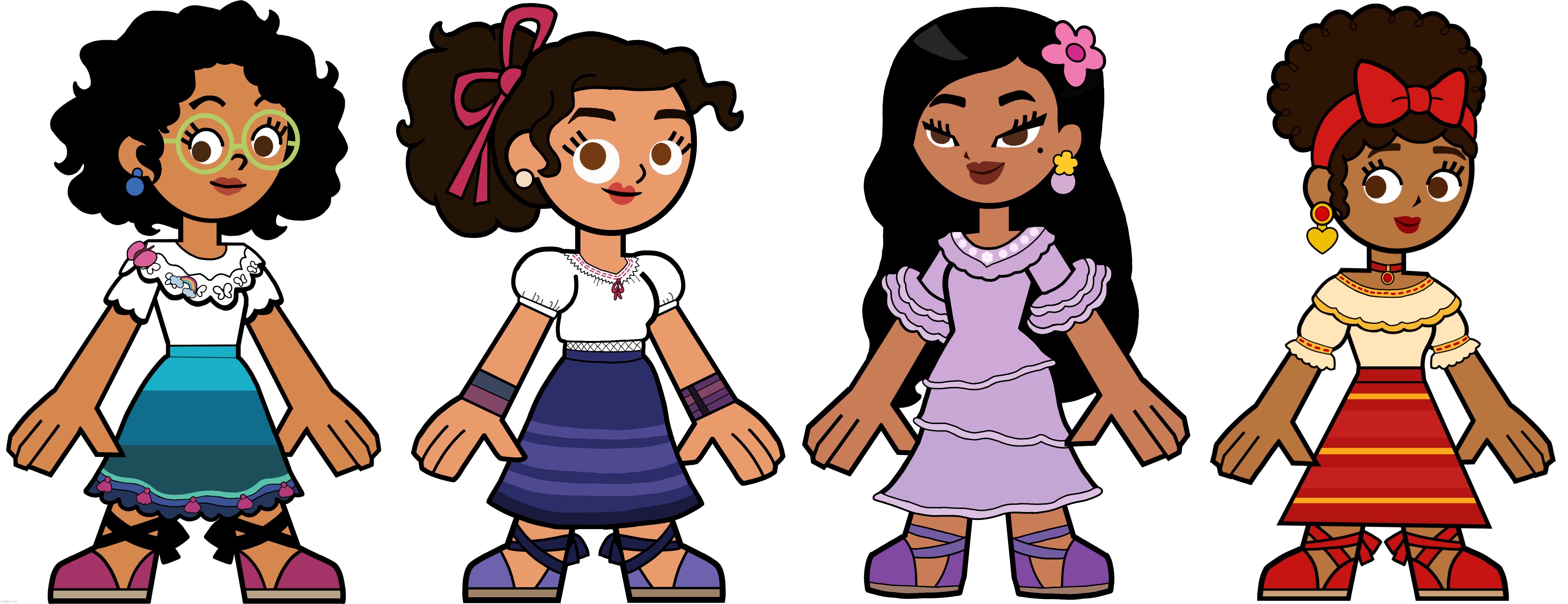 Madrigal Girl Cousins in Hero 108 Style | image tagged in hero 108,encanto,madrigal,madrigals,disney,cousins | made w/ Imgflip meme maker