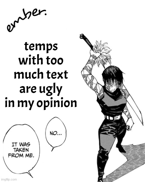 Maki Zenin. | temps with too much text are ugly in my opinion | image tagged in maki zenin | made w/ Imgflip meme maker