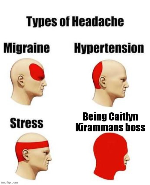 Day 495 of Arcane memes until the next season/series comes out. | Being Caitlyn Kirammans boss | image tagged in headaches,arcane | made w/ Imgflip meme maker