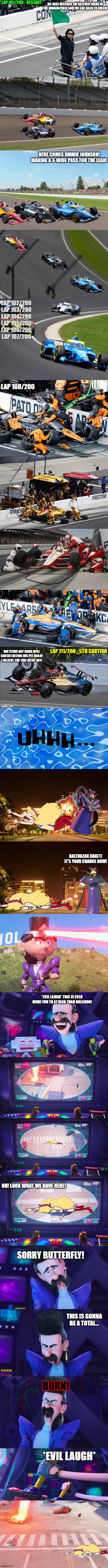 The Attack on Baton Rouge + Indy 500 + Coke 600 (Part 9: Crash upon exiting Pit Road + Star is Wounded!) | made w/ Imgflip meme maker