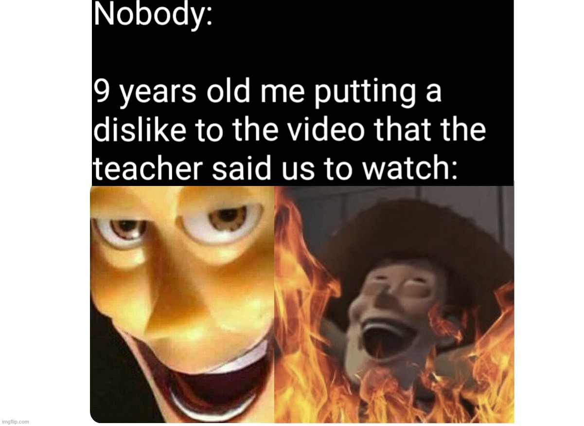 >:) | image tagged in satanic woody | made w/ Imgflip meme maker