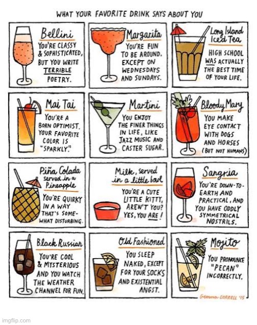 Four Eyes | image tagged in comics,four eyes,favorite drink,what it says about you,a dozen selections | made w/ Imgflip meme maker