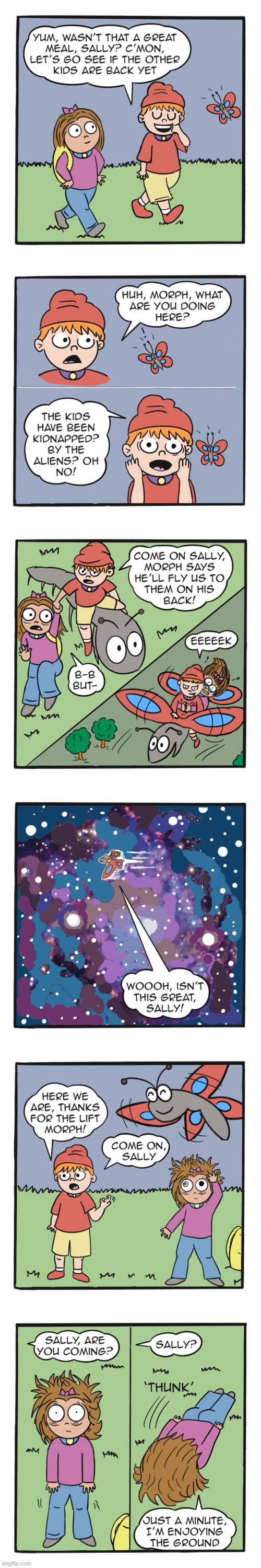 image tagged in humans,sally,rex,butterfly,flying,yikes | made w/ Imgflip meme maker