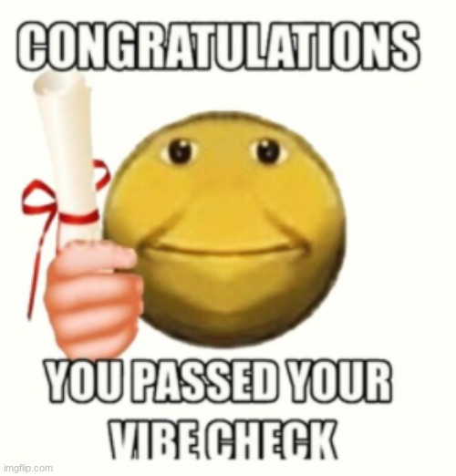 image tagged in passed the vibe check | made w/ Imgflip meme maker