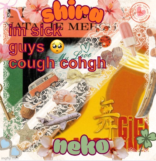 neko and shira shared temp <3 | im sick guys 🥺 cough cohgh | image tagged in neko and shira shared temp 3 | made w/ Imgflip meme maker