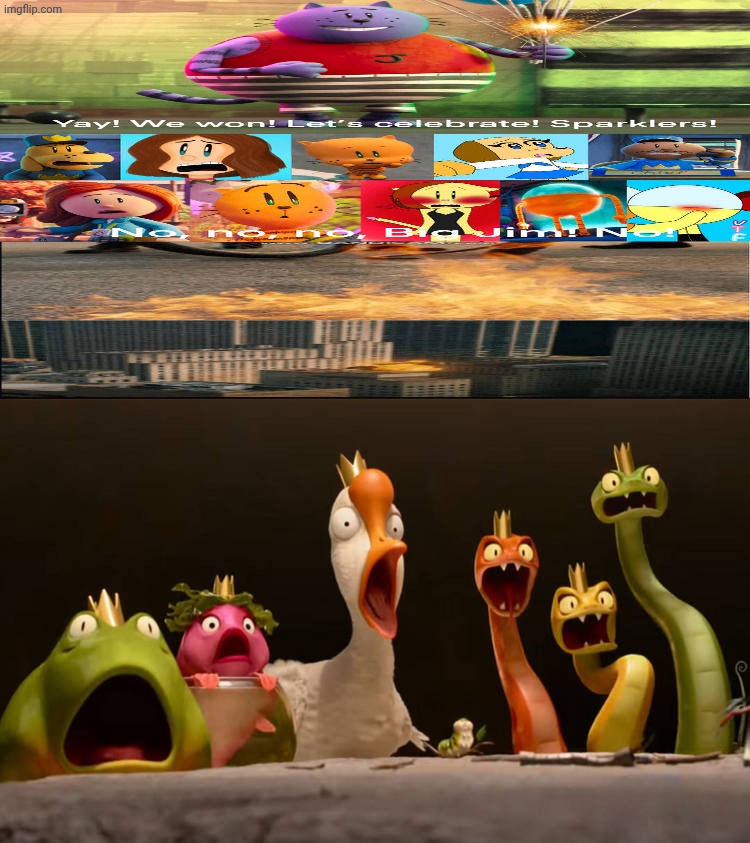 The animal councils react to big jim blows up the streets with sparklers | image tagged in the animal councils react to what,deviantart,disney,pixar,dreamworks,deviantart week | made w/ Imgflip meme maker