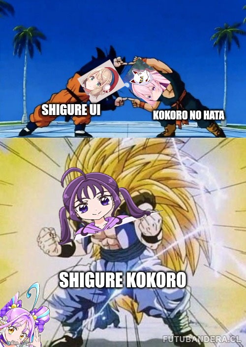 DBZ FUSION | Kokoro no Hata; Shigure Ui; Shigure Kokoro | image tagged in memes,touhou,precure | made w/ Imgflip meme maker