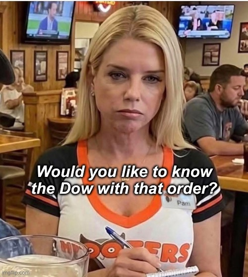Hooter Dow | Would you like to know the Dow with that order? | image tagged in politics lol,memes | made w/ Imgflip meme maker