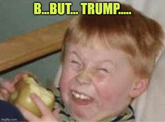 sour apple | b...but... Trump..... | image tagged in sour apple | made w/ Imgflip meme maker