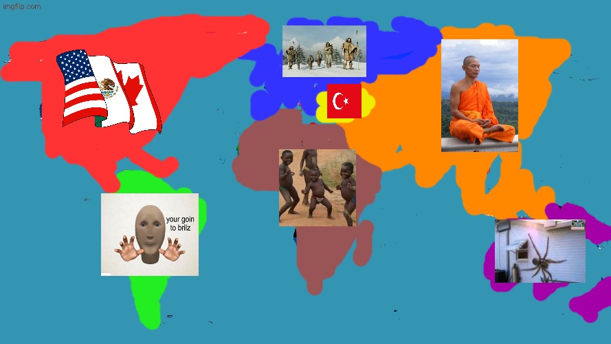 What a Wonderful World | image tagged in world map,brazil,african kids dancing,ice age,spiders,world | made w/ Imgflip meme maker