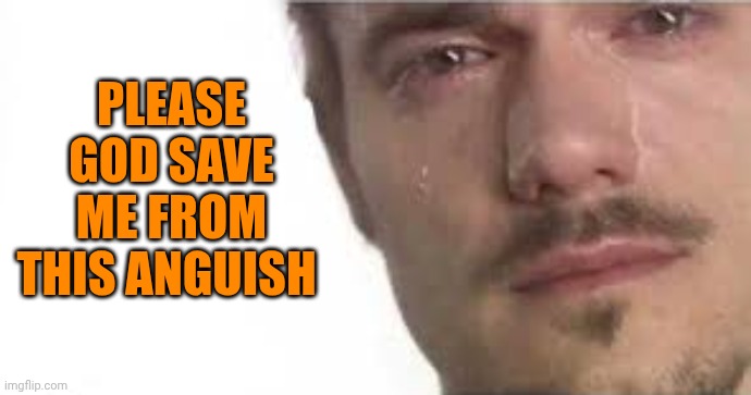 Crying Bro | Please God save me from this anguish | image tagged in crying bro | made w/ Imgflip meme maker