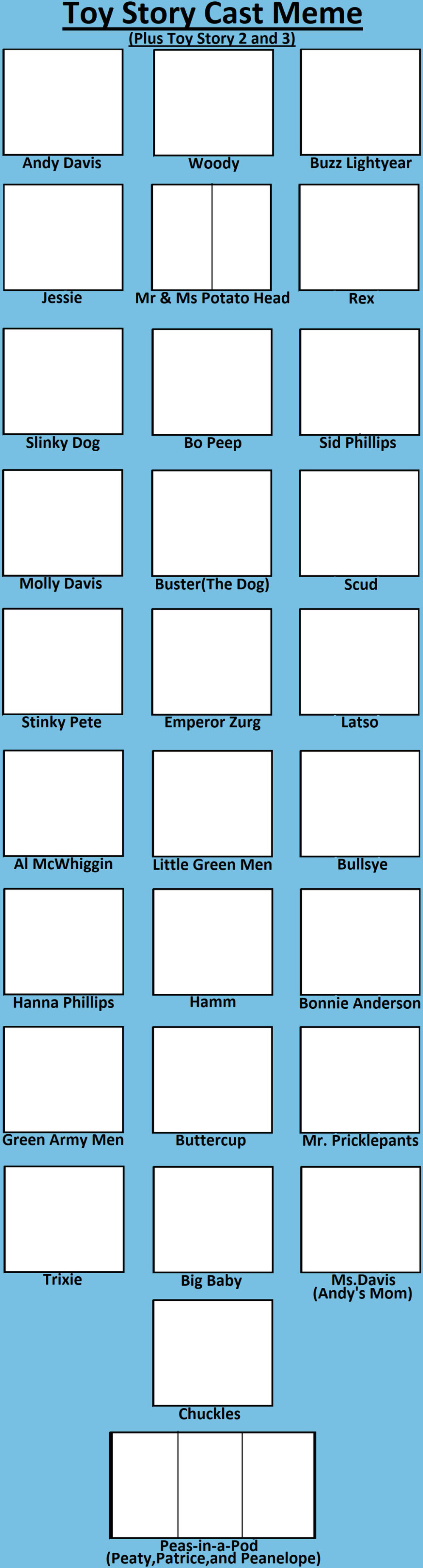 Toy Story 1-3 Cast Meme Blank Meme Template