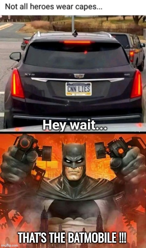 Hey! That's the Batmobile | image tagged in batman,batmobile | made w/ Imgflip meme maker