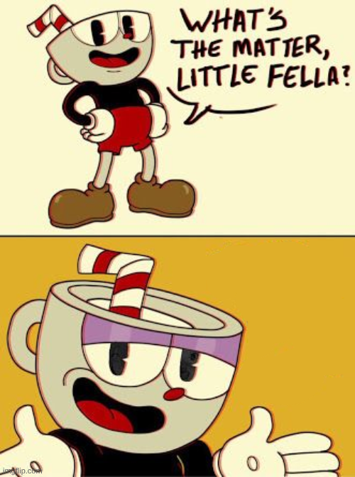 Cuphead what's the matter? Blank Meme Template