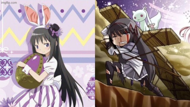 How Easter is celebrated in other countries // vs // how Easter is celebrated in Mexico | image tagged in puella magi madoka magica,easter,christian | made w/ Imgflip meme maker