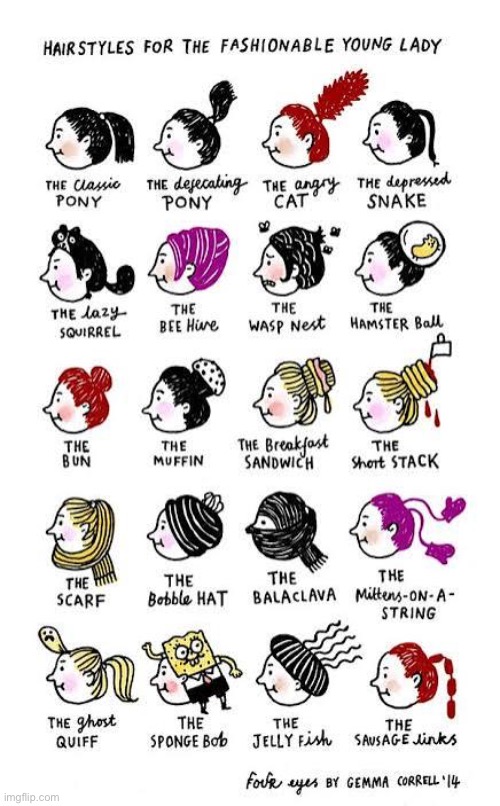 Four Eyes | image tagged in comics,four eyes,hairstyles,young ladies,fashionable,odd | made w/ Imgflip meme maker