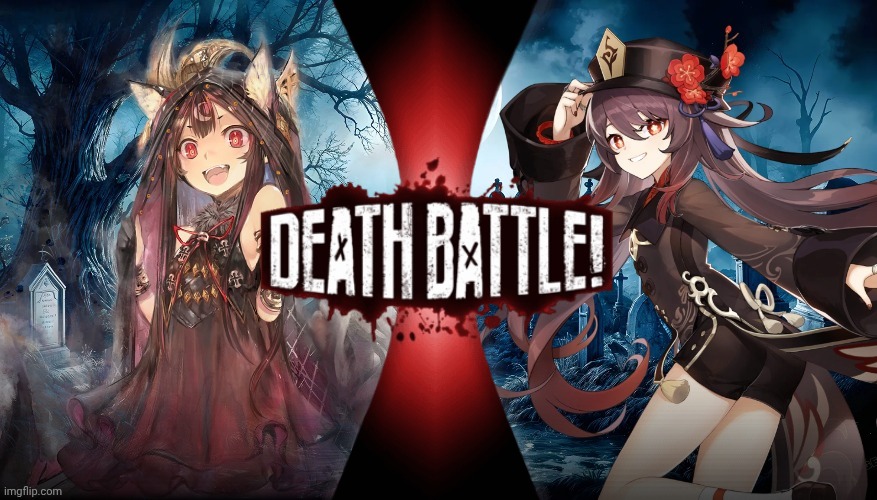 Moddey vs Hu Tao (Memento Mori vs Genshin Impact) | image tagged in death battle,versus,genshin impact,memento mori | made w/ Imgflip meme maker