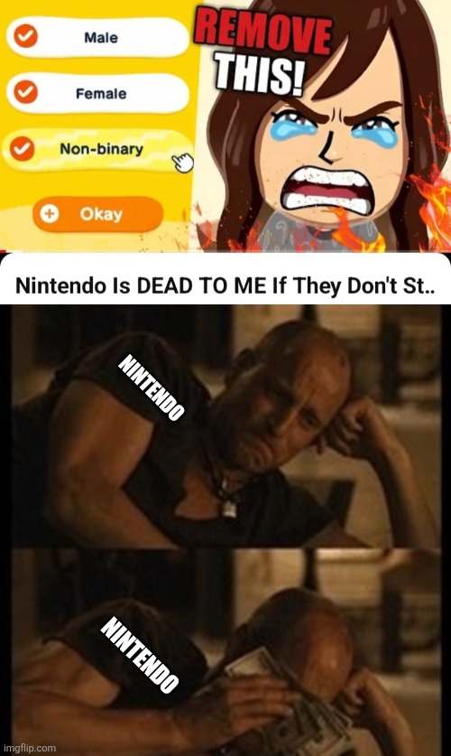 Nintendo; Nintendo | image tagged in memes,insane,grifting | made w/ Imgflip meme maker