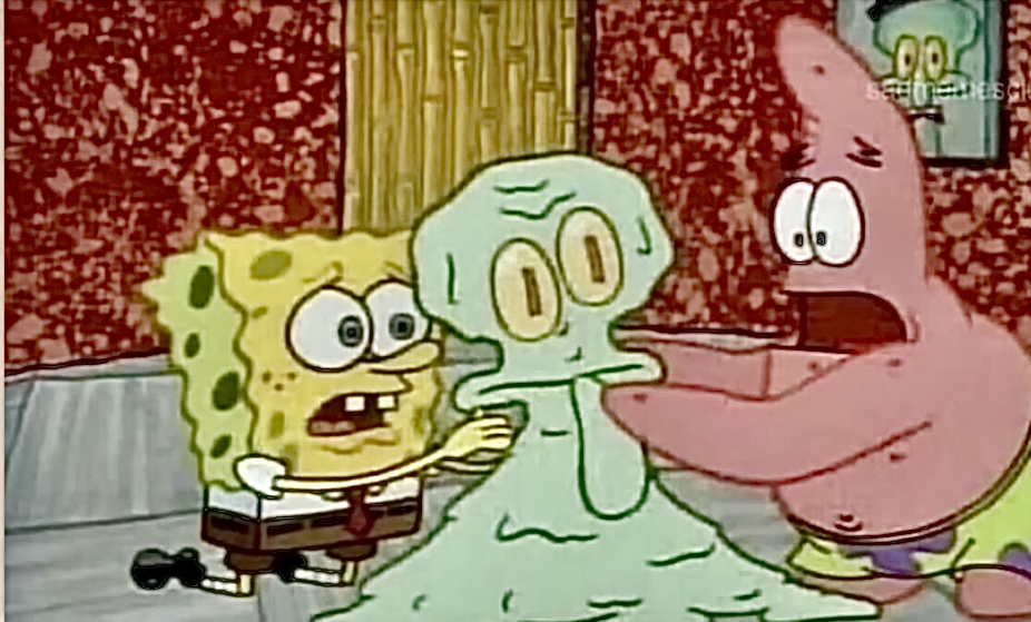 Squidward melting (wax) Blank Meme Template