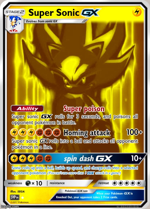 It's a SONIC pokèmon card. Kind of fits. | image tagged in sonic the hedgehog,pokemon card,pokemon,sonic | made w/ Imgflip meme maker