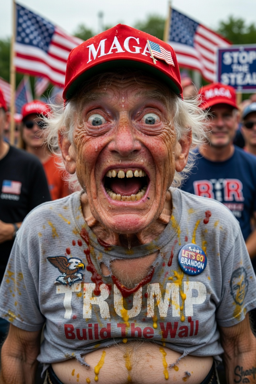 MAGA fan Trump elderly trumper Arbie Blank Meme Template