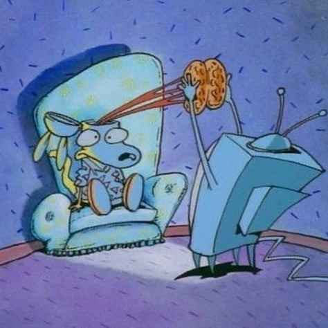 TV taking Rocko's brain Blank Meme Template