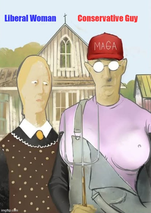 Liberal Woman Conservative Guy | made w/ Imgflip meme maker