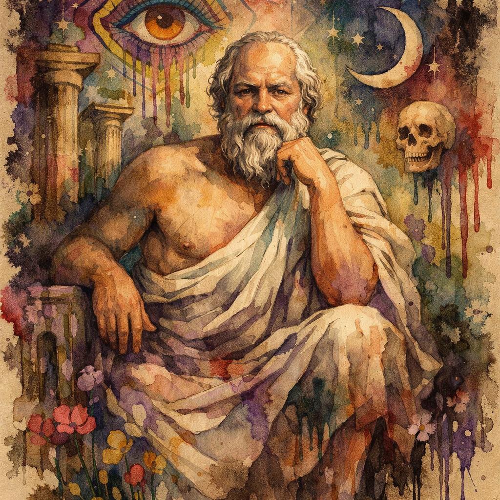 Socrates, the Greek philosopher just sitting being very handso Blank Meme Template