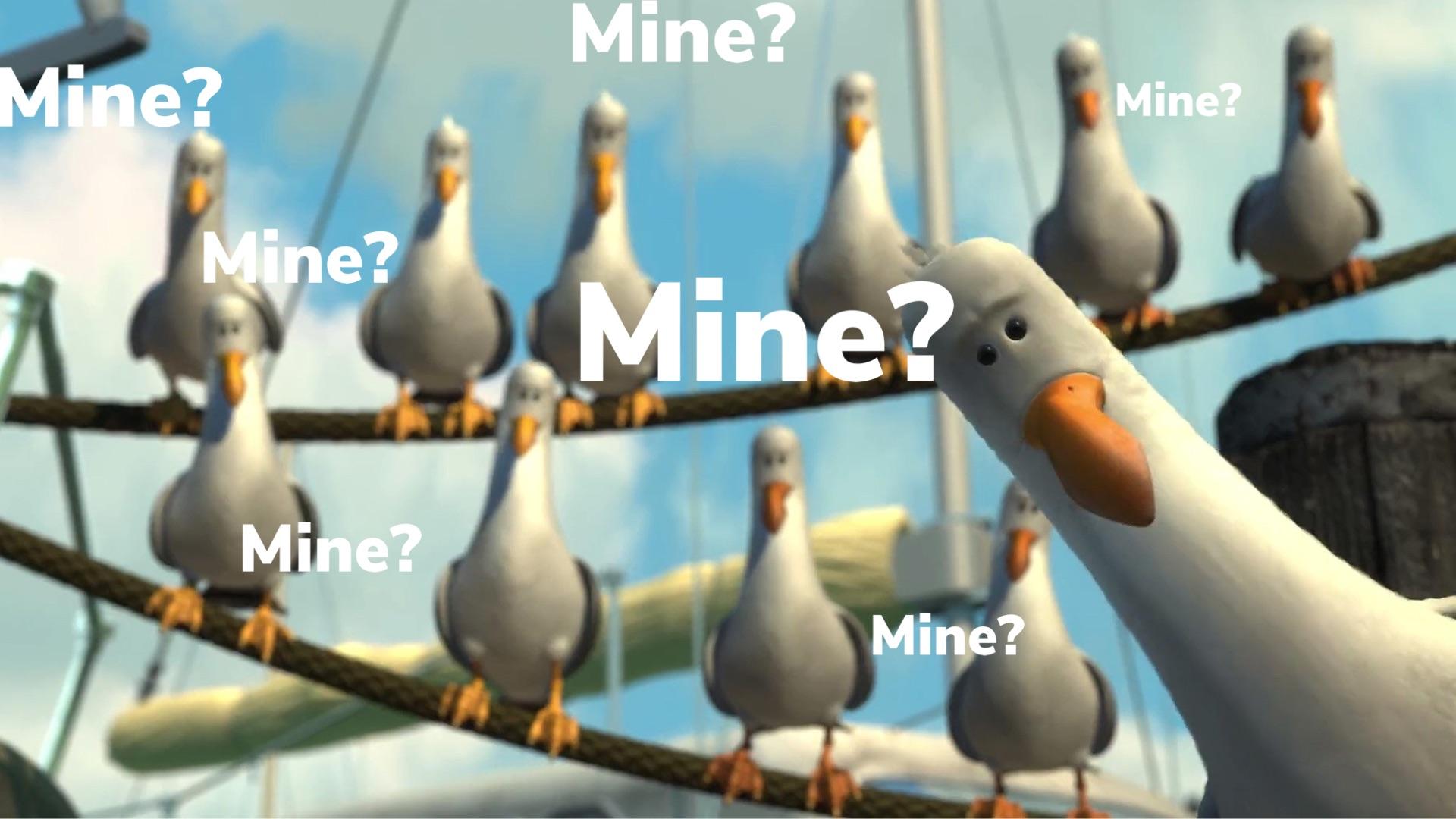 Nemo Seagulls Mine with Text Blank Meme Template